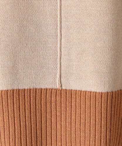 三色拼接針織衫