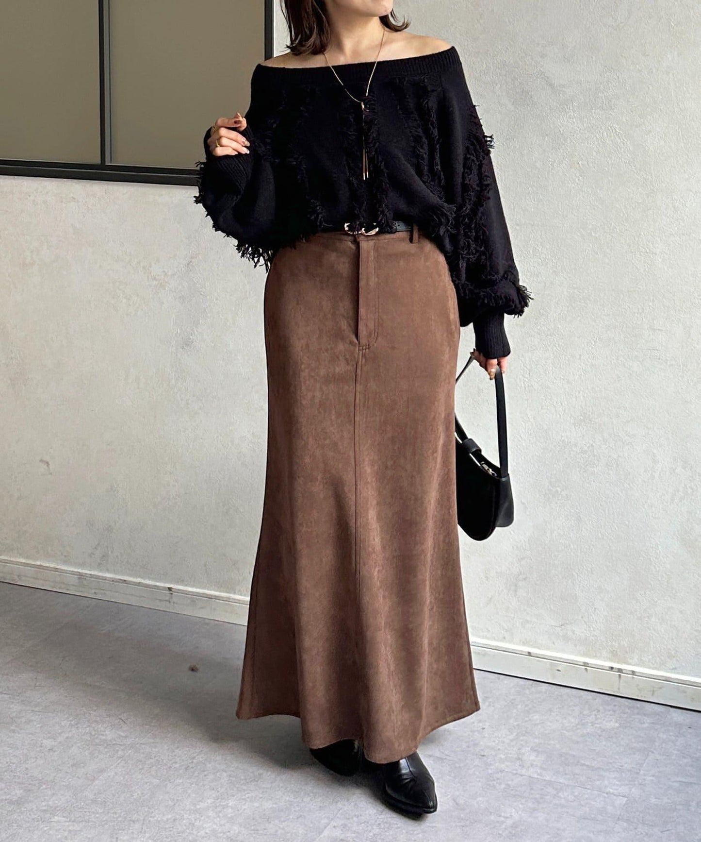 波浪流蘇短款針織衫