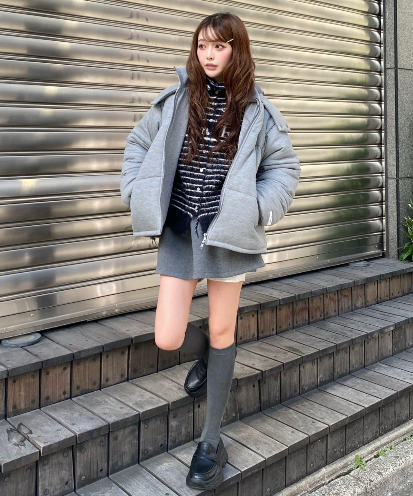 剪裁標誌羽絨服