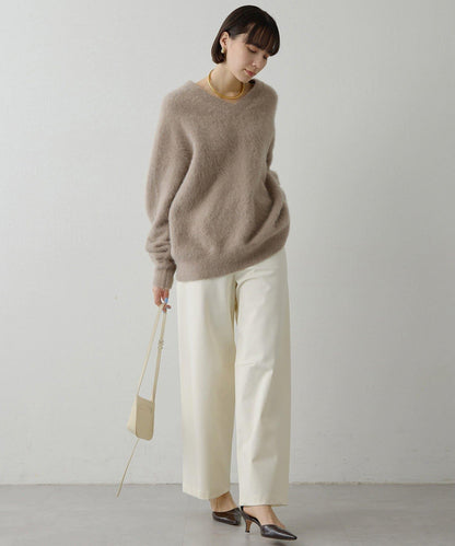 加絨桶型休閒褲