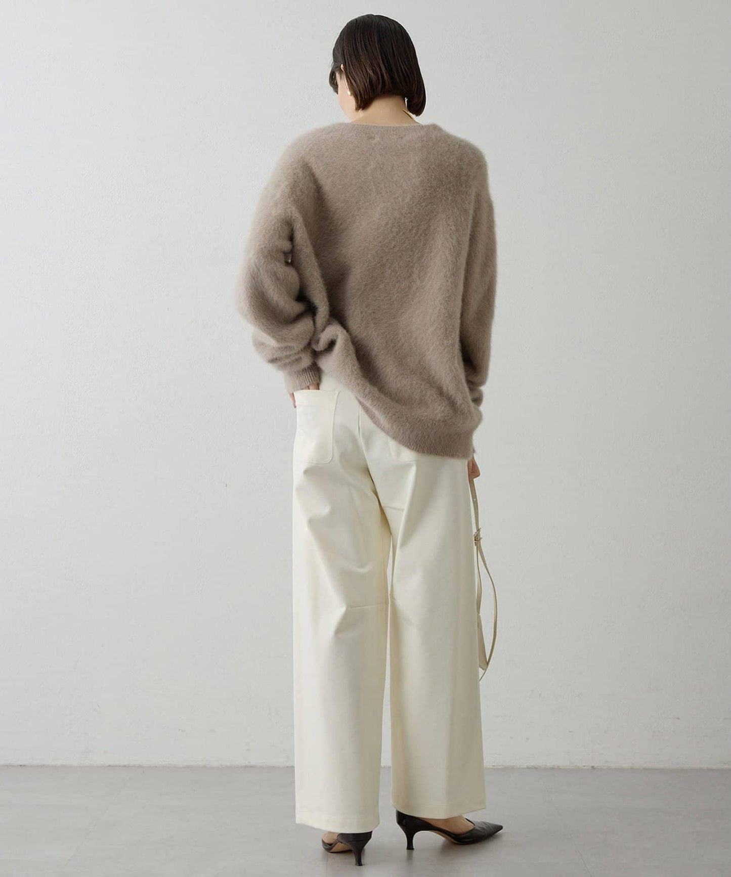 加絨桶型休閒褲