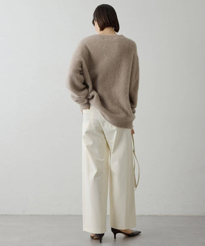 加絨桶型休閒褲