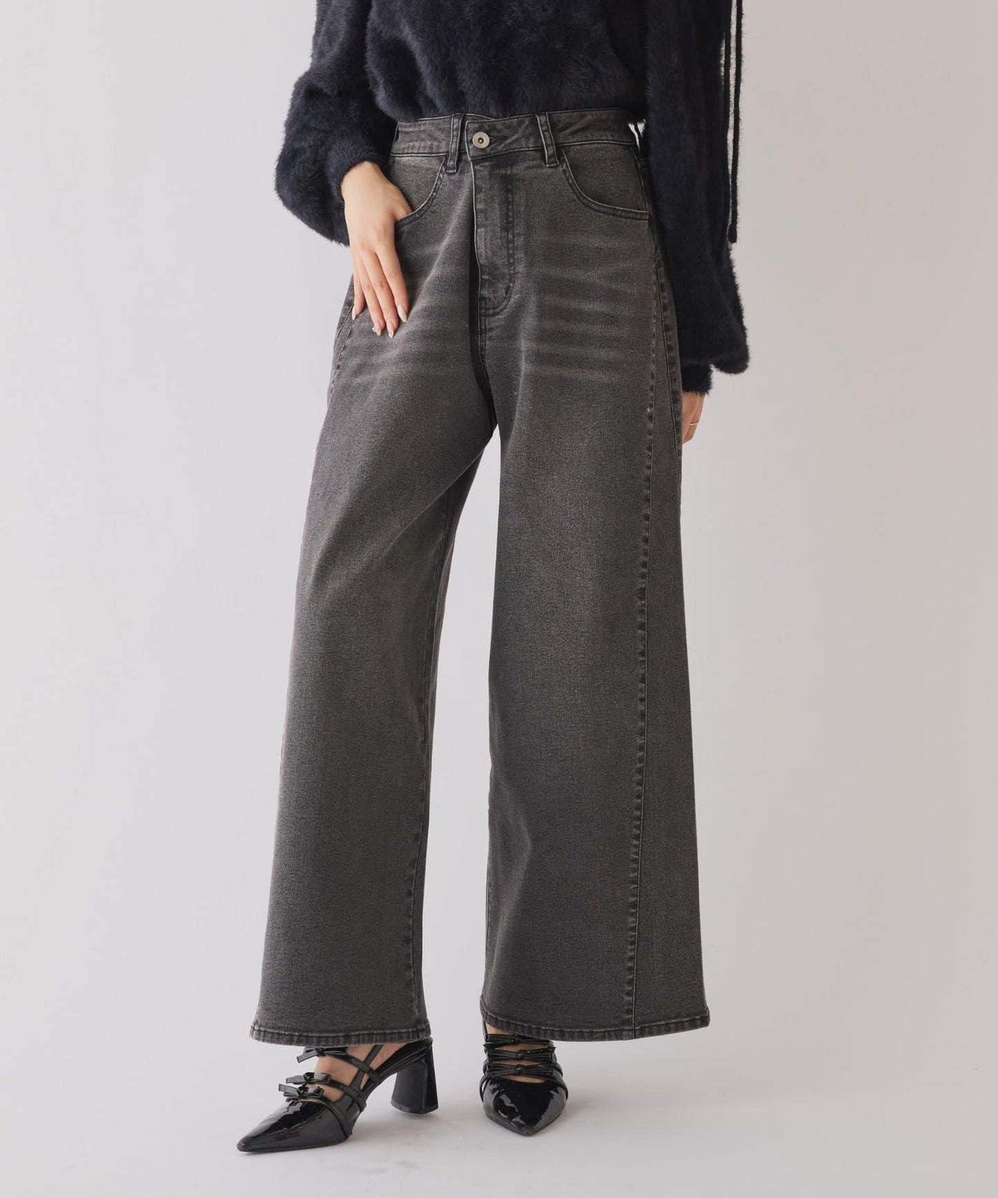 【one after another】可調節腰圍寬鬆牛仔褲