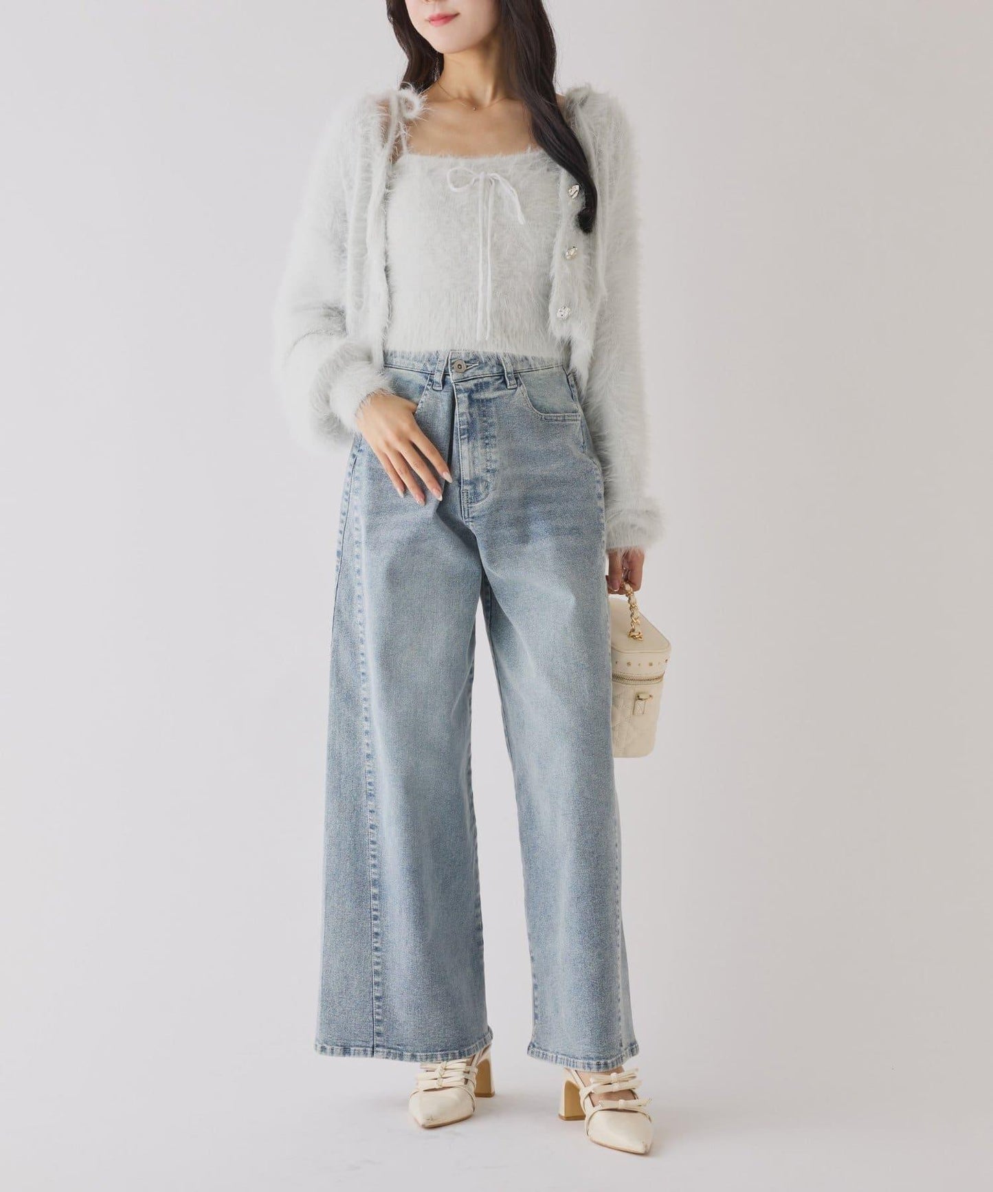 【one after another】可調節腰圍寬鬆牛仔褲