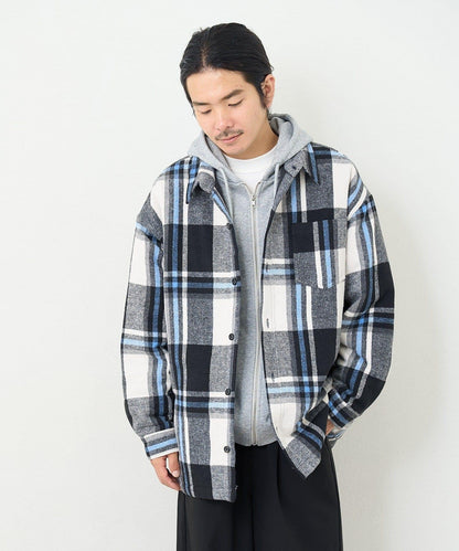 【男女同款】BM格紋加棉襯衫夾克