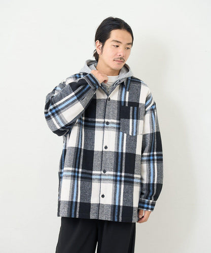 【男女同款】BM格紋加棉襯衫夾克