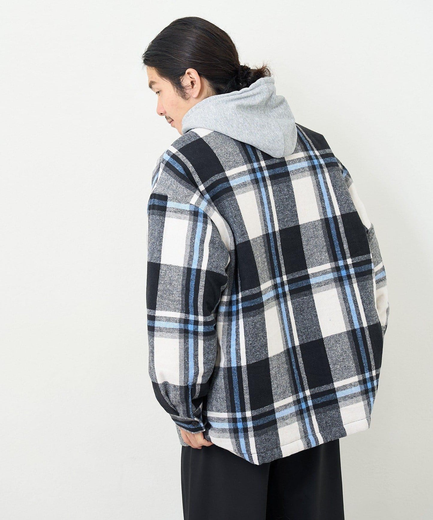 【男女同款】BM格紋加棉襯衫夾克