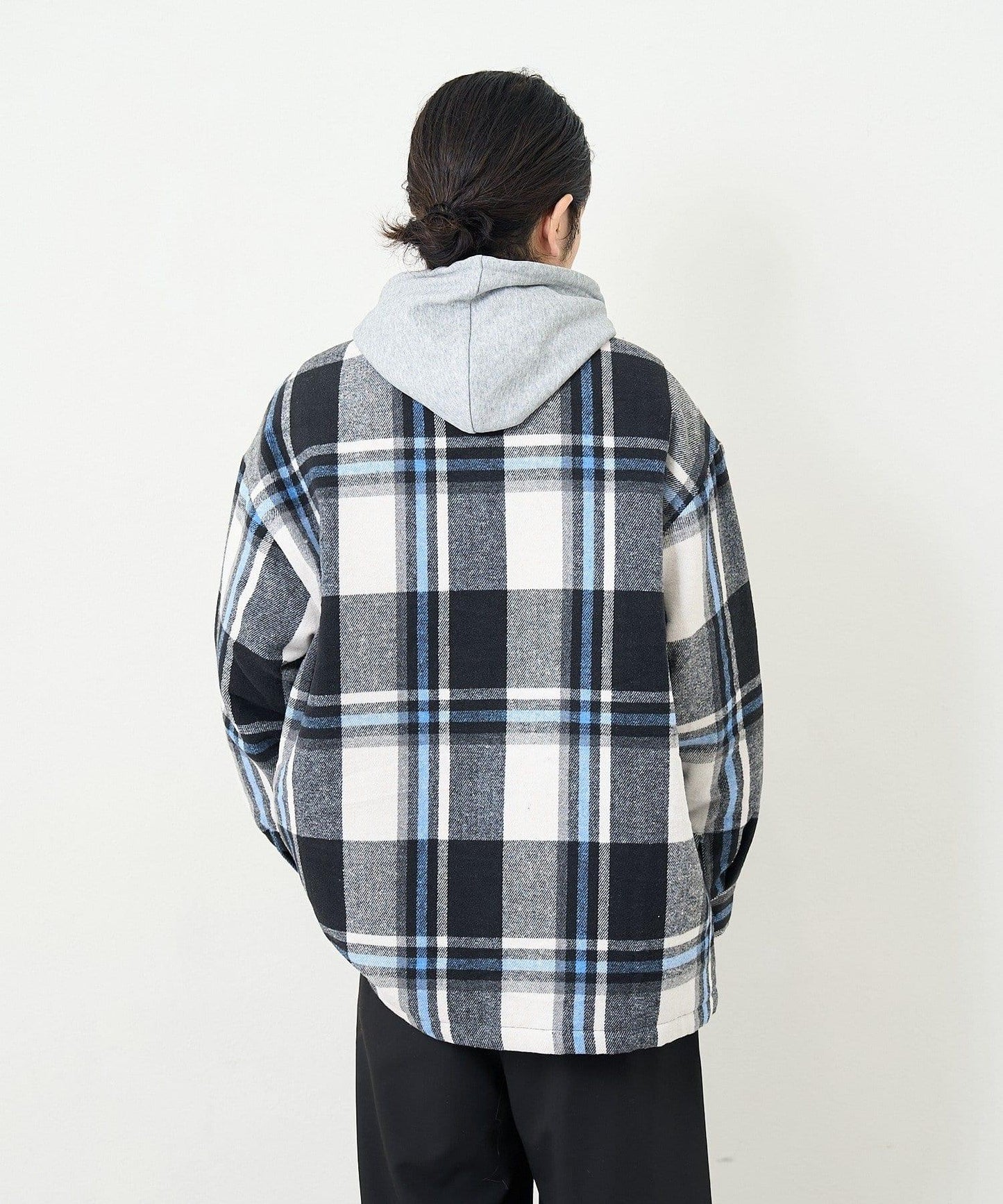 【男女同款】BM格紋加棉襯衫夾克