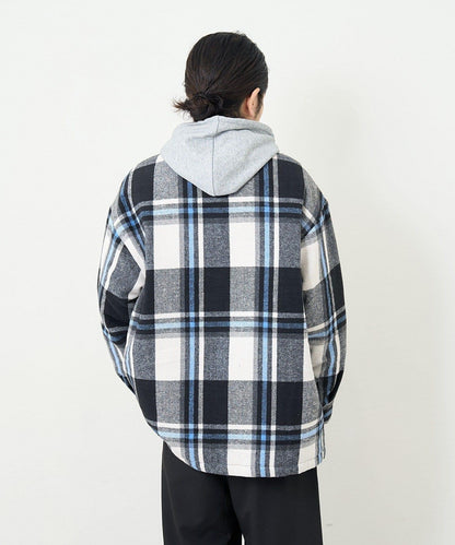 【男女同款】BM格紋加棉襯衫夾克