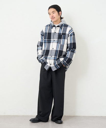 【男女同款】BM格紋加棉襯衫夾克