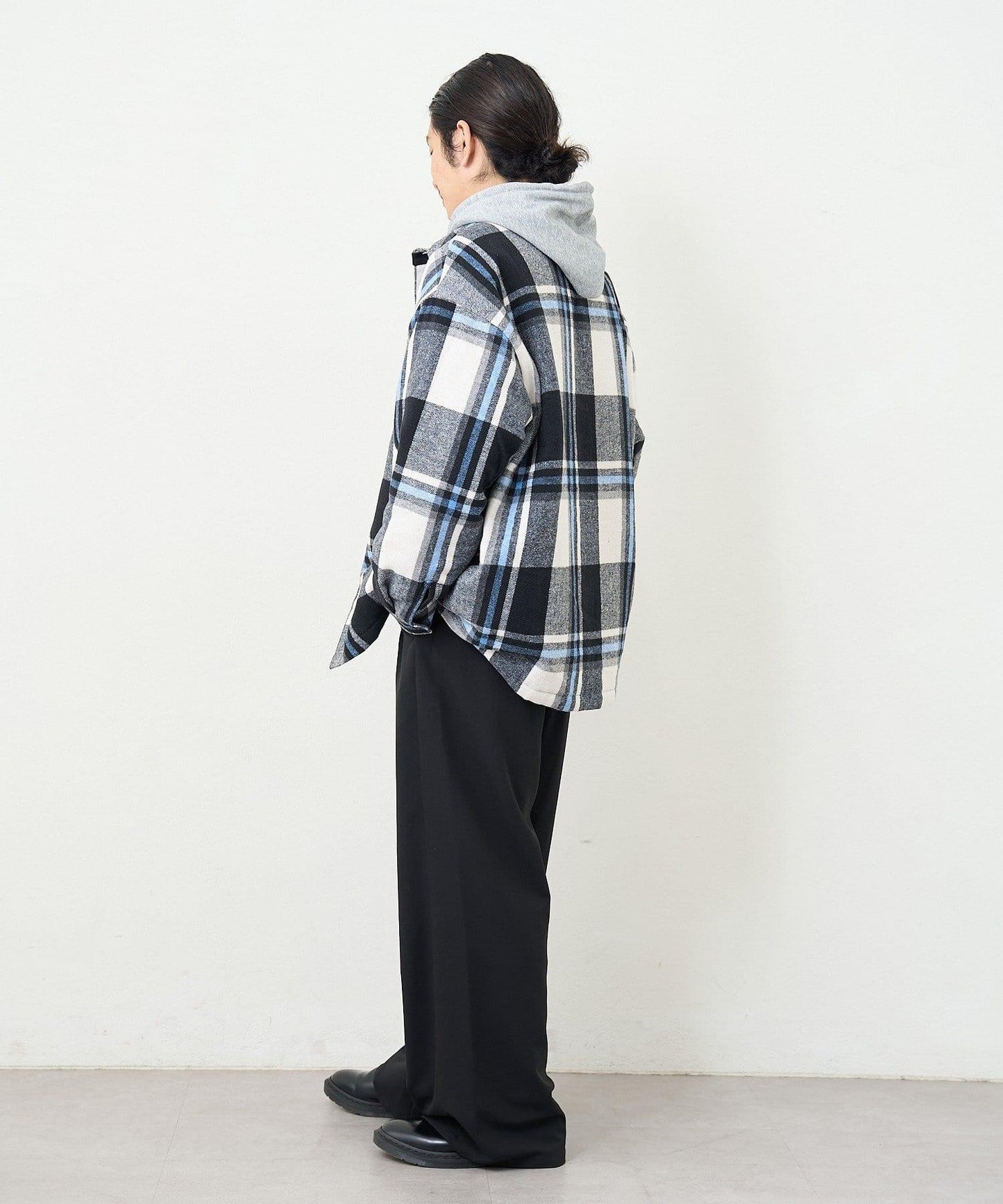 【男女同款】BM格紋加棉襯衫夾克