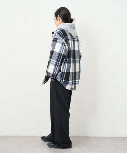 【男女同款】BM格紋加棉襯衫夾克