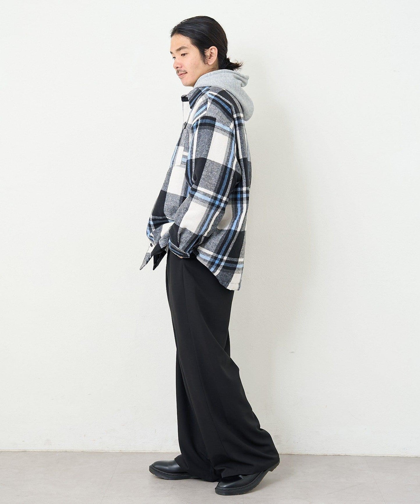 【男女同款】BM格紋加棉襯衫夾克