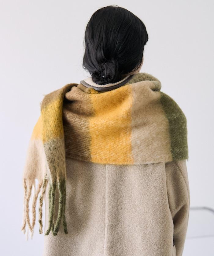 加厚格紋流蘇圍巾