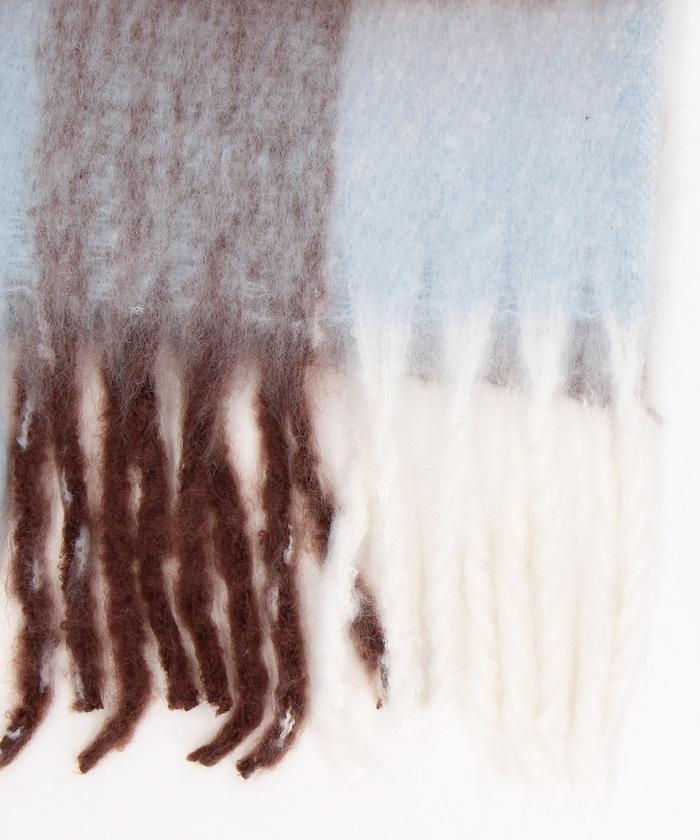 加厚格紋流蘇圍巾