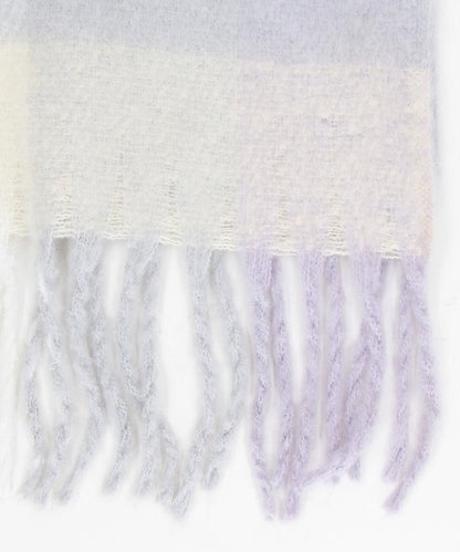 加厚格紋流蘇圍巾