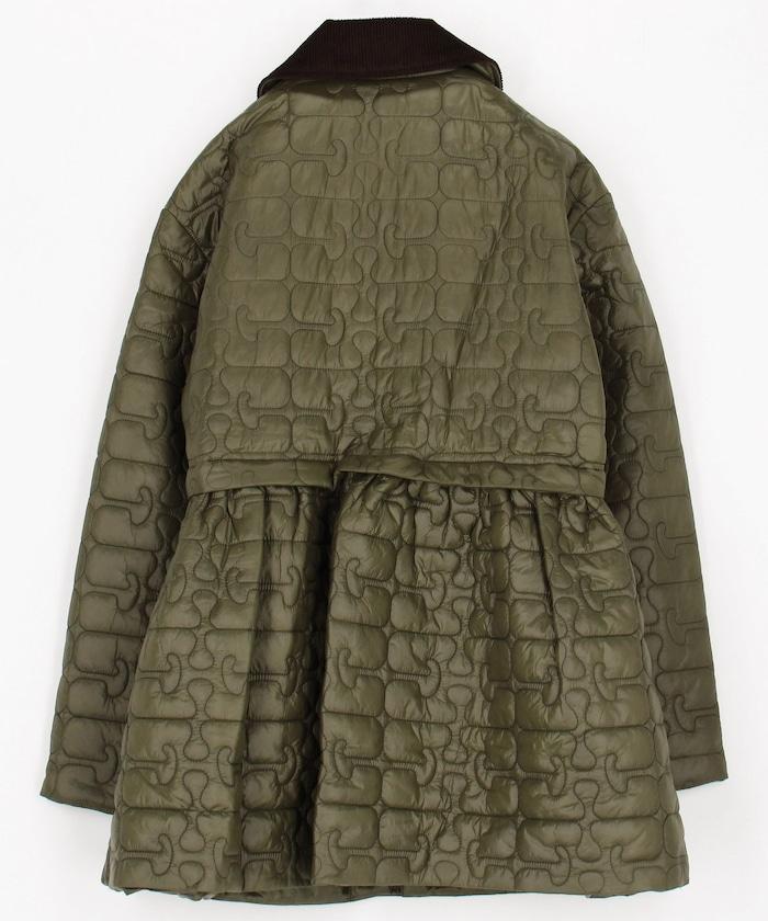 亮面絎縫中長夾克帶荷葉邊 / W0964 / W0965