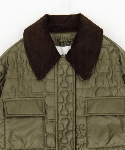 亮面絎縫中長夾克帶荷葉邊 / W0964 / W0965