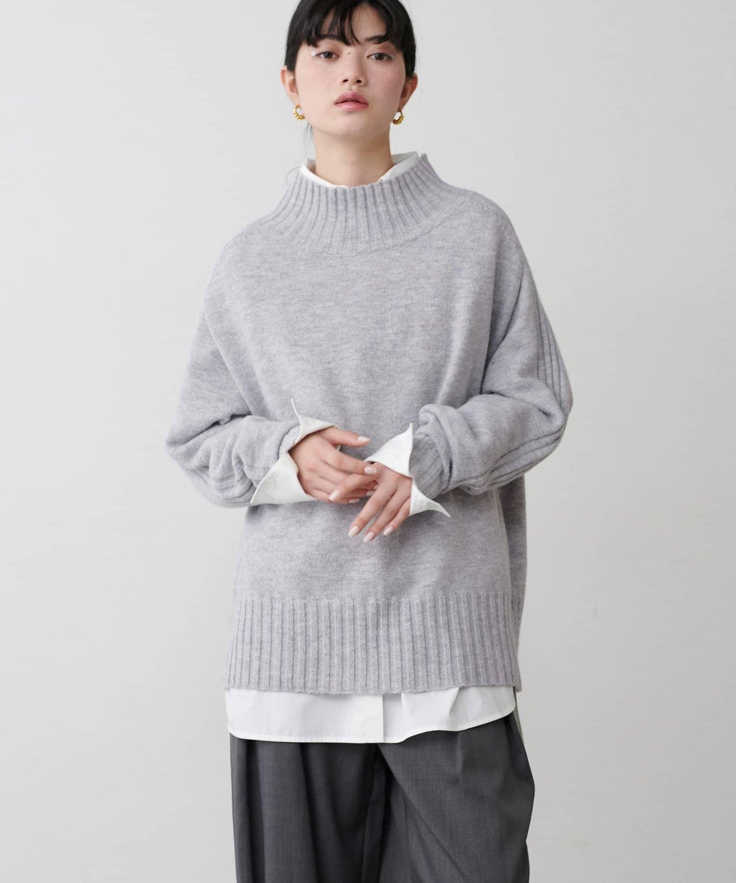 羊毛&再生聚酯混紡針織衫