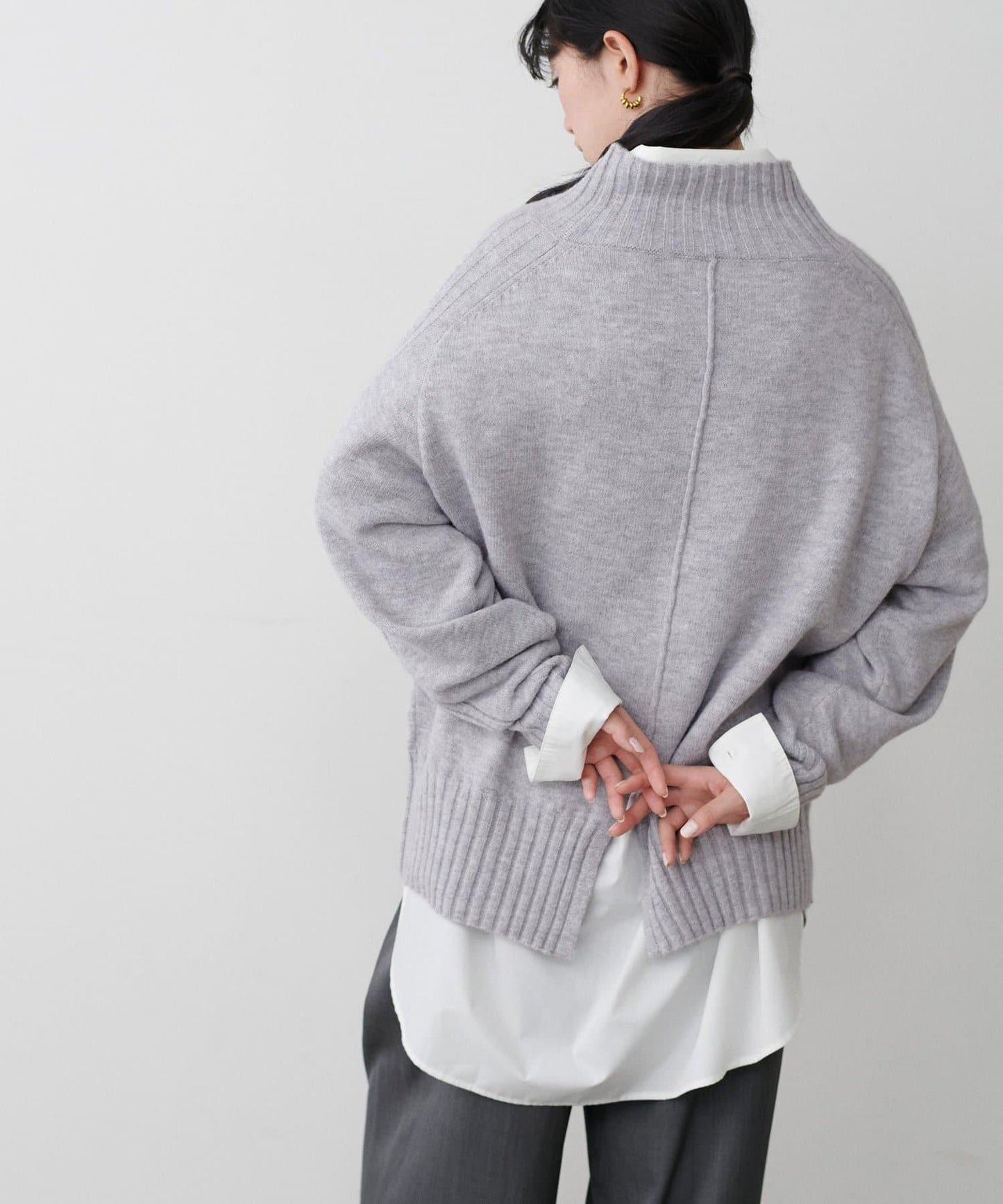 羊毛&再生聚酯混紡針織衫