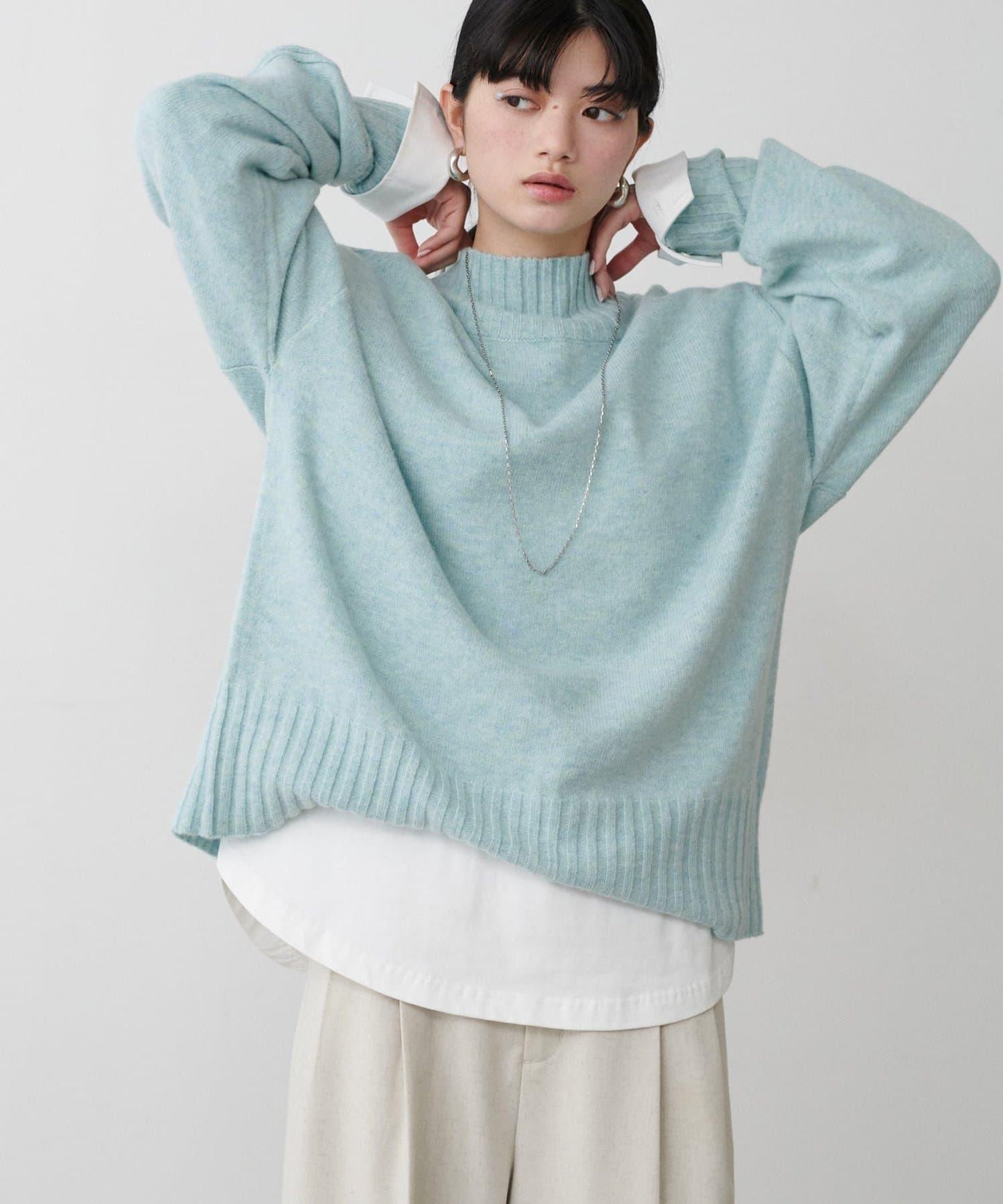 羊毛&再生聚酯混紡針織衫