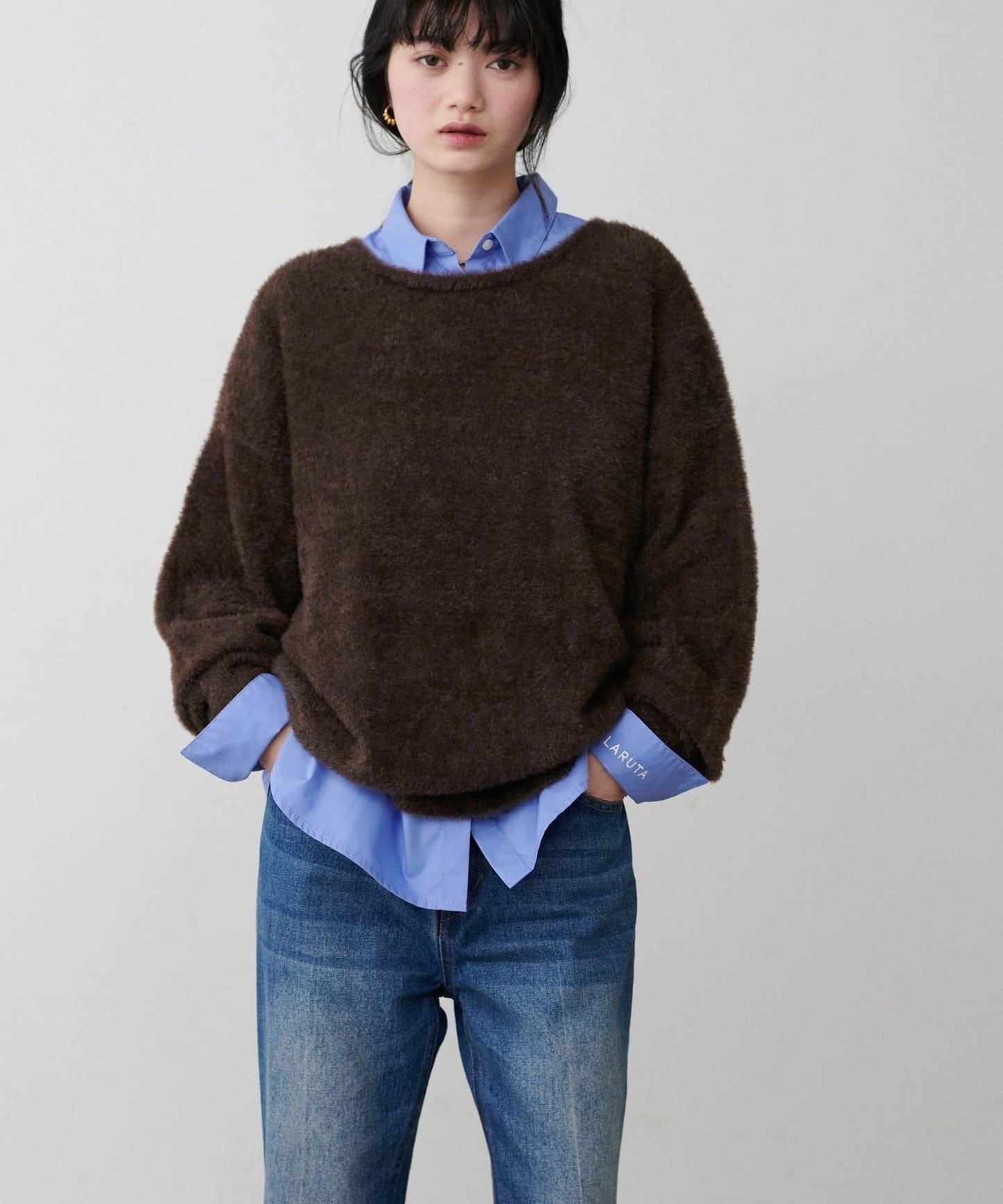 迷你羽毛柔軟針織套頭衫