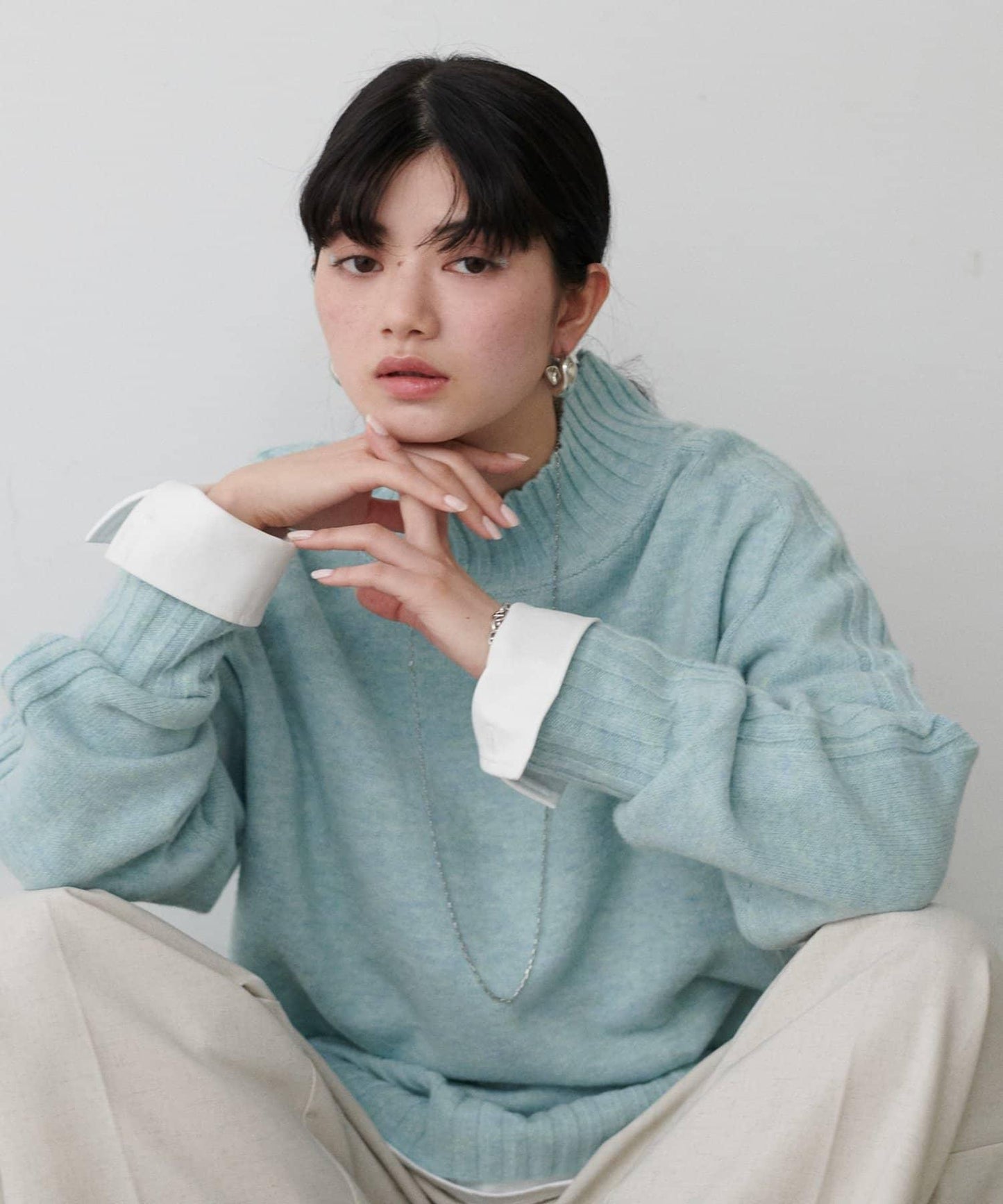 羊毛&再生聚酯混紡針織衫