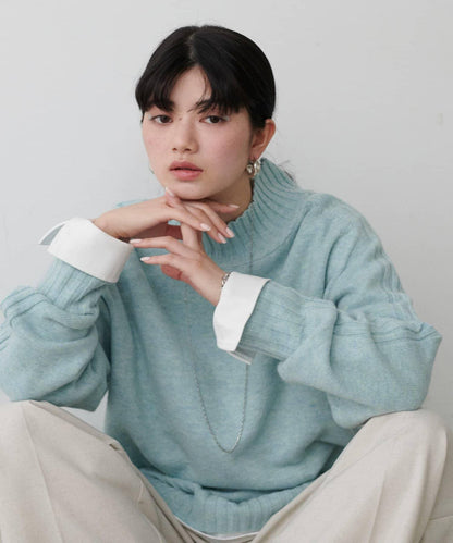 羊毛&再生聚酯混紡針織衫