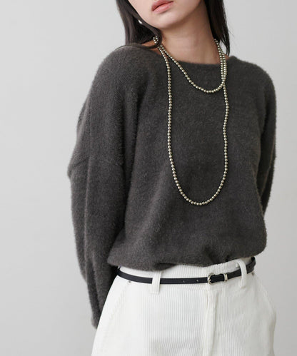 迷你羽毛柔軟針織套頭衫