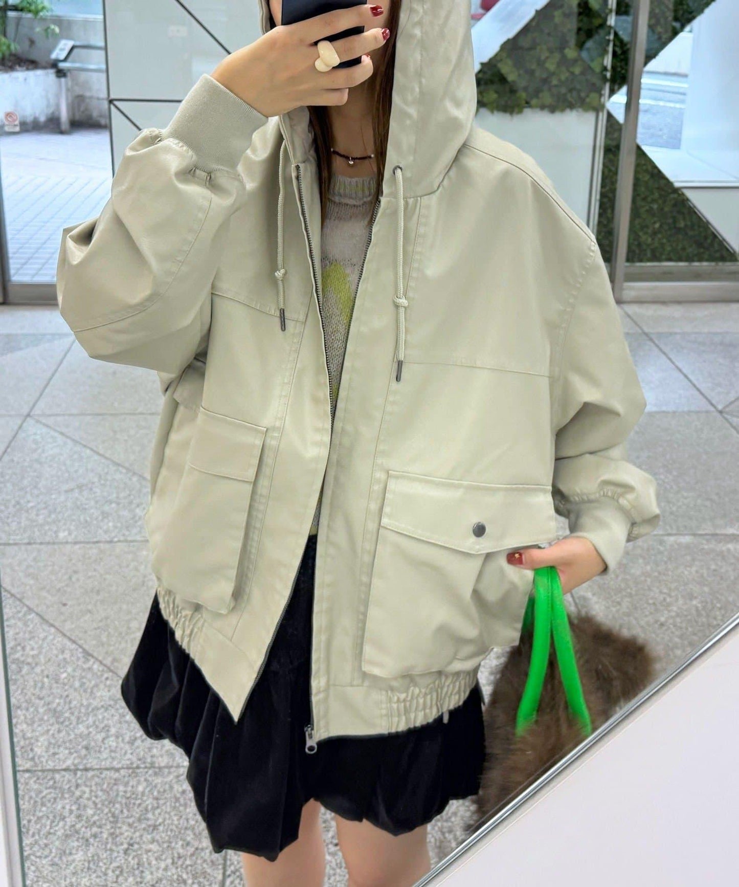 【Ciaopanic】運動風皮革連帽外套