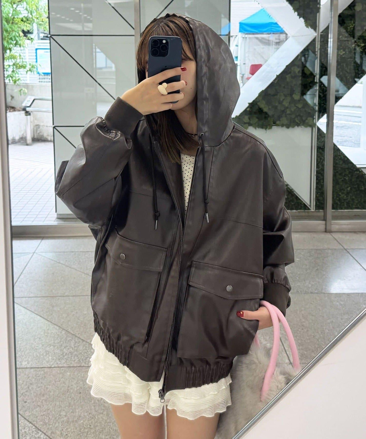 【Ciaopanic】運動風皮革連帽外套