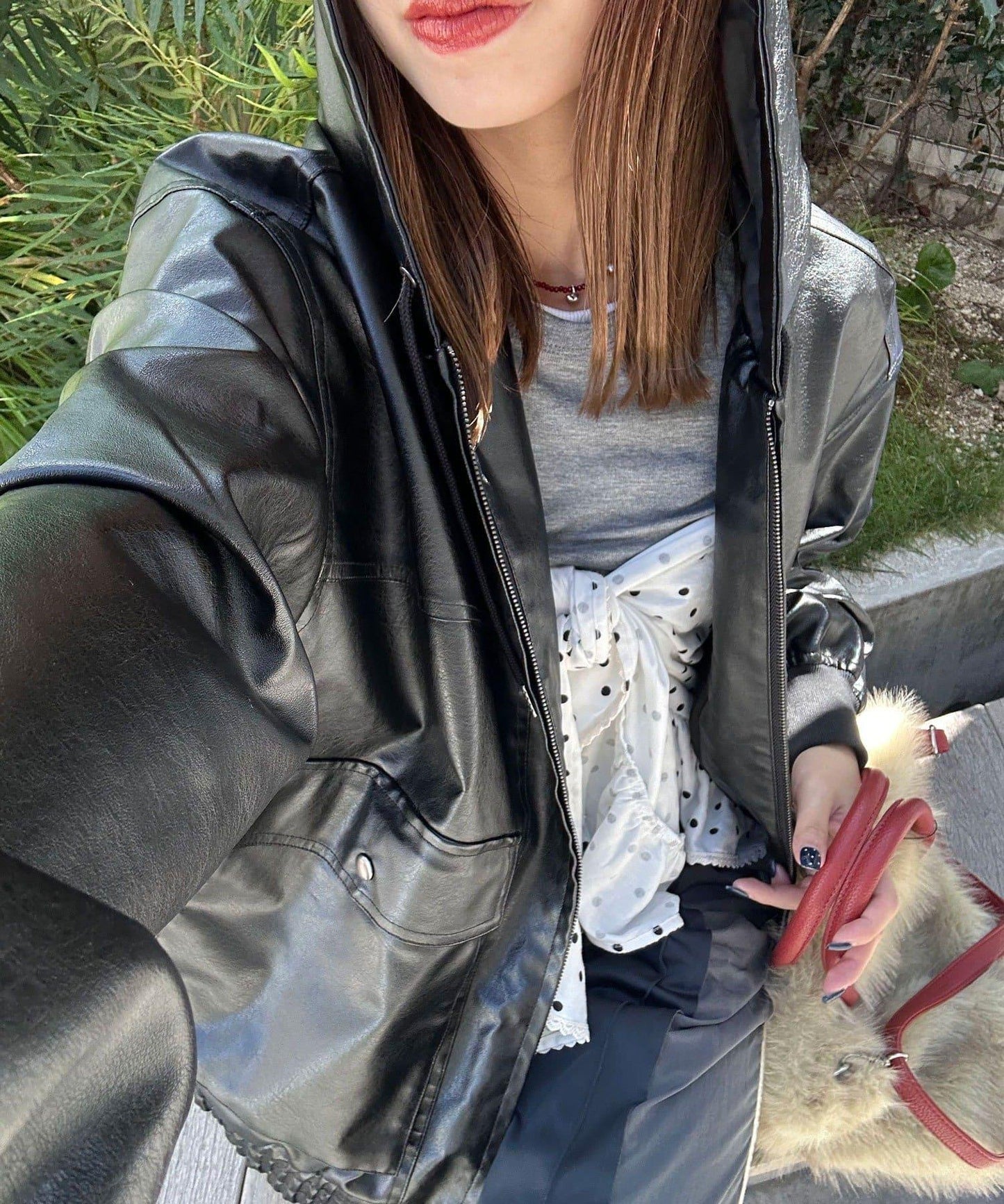 【Ciaopanic】運動風皮革連帽外套