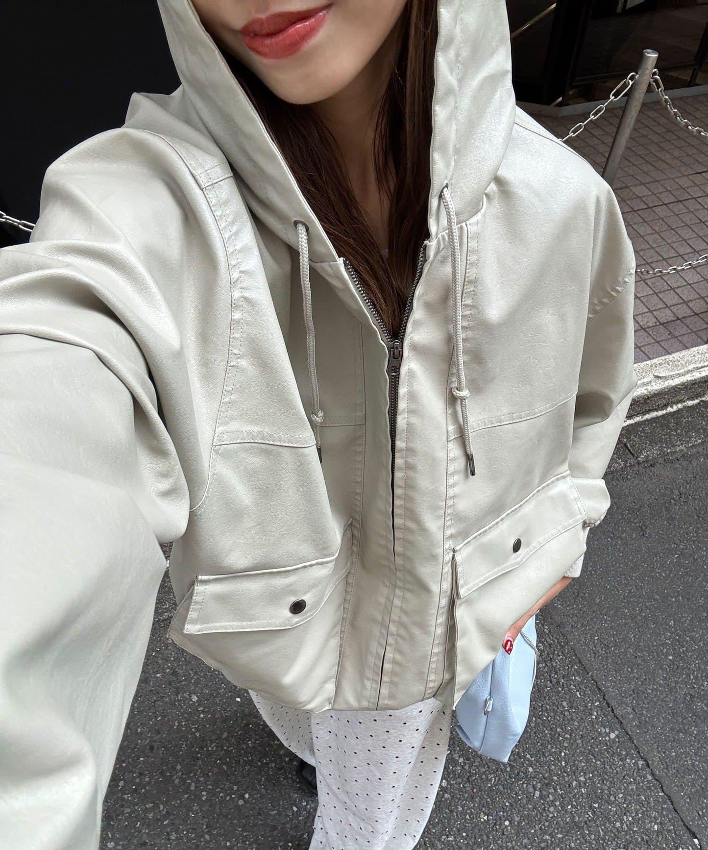 【Ciaopanic】運動風皮革連帽外套