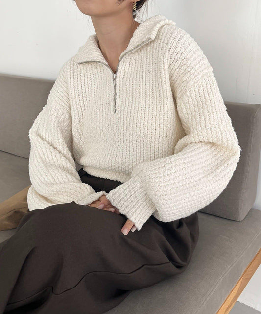 半拉鍊針織衫