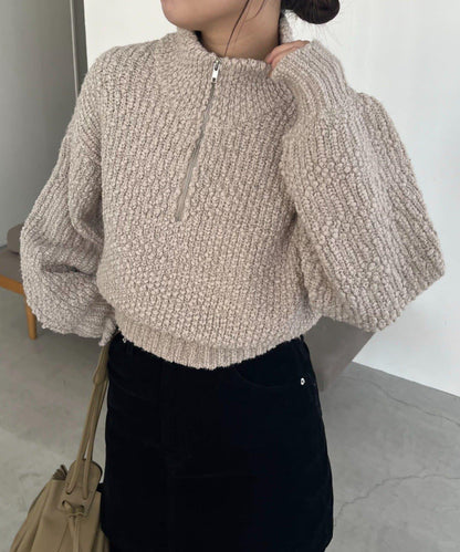 半拉鍊針織衫