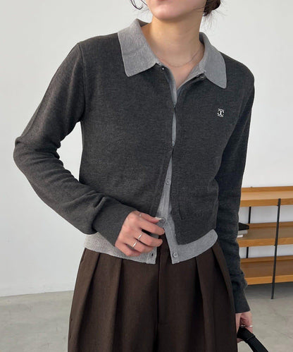 拼接設計針織開衫