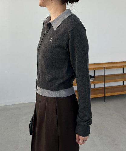 拼接設計針織開衫