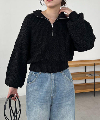 半拉鍊針織衫
