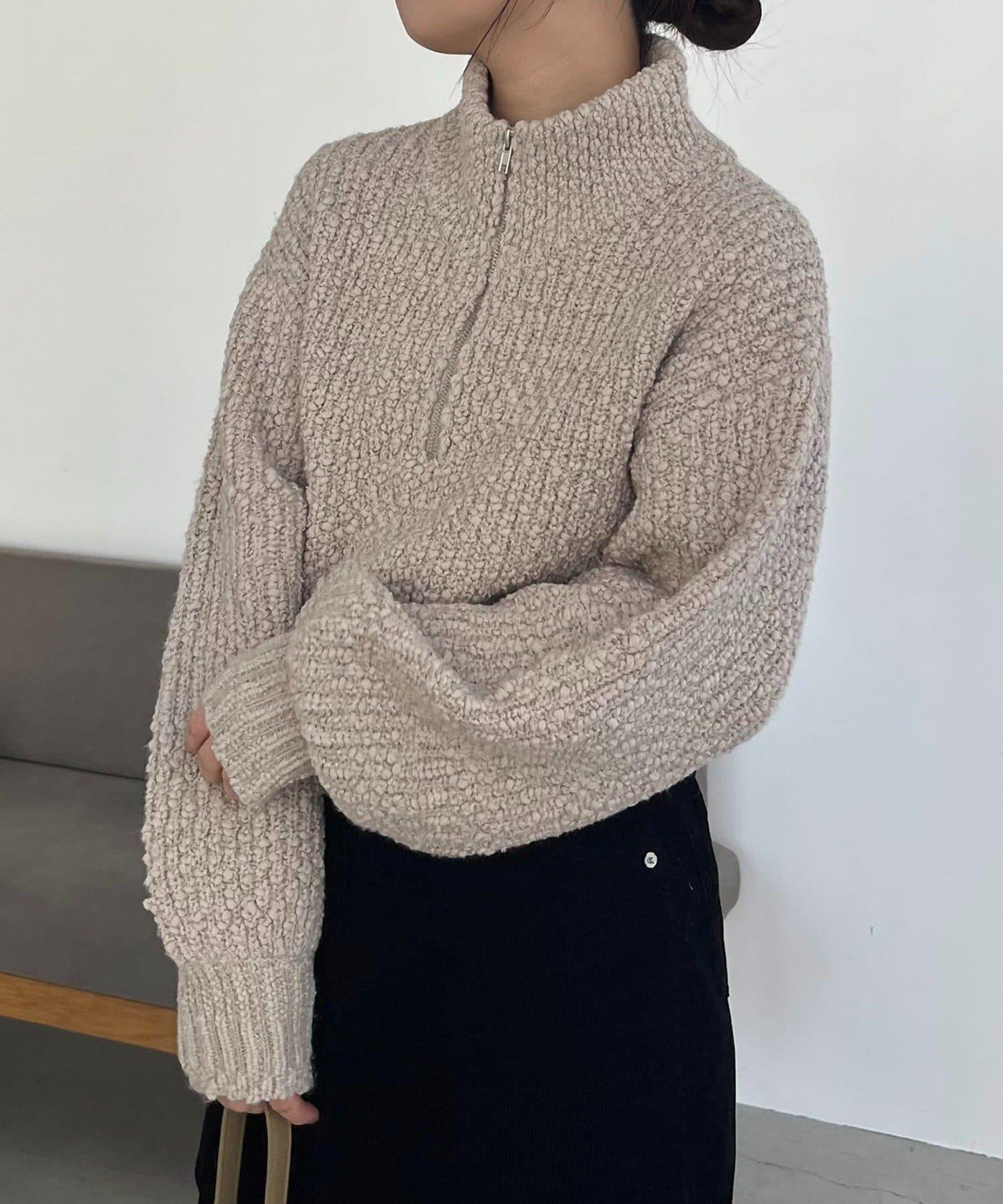 半拉鍊針織衫