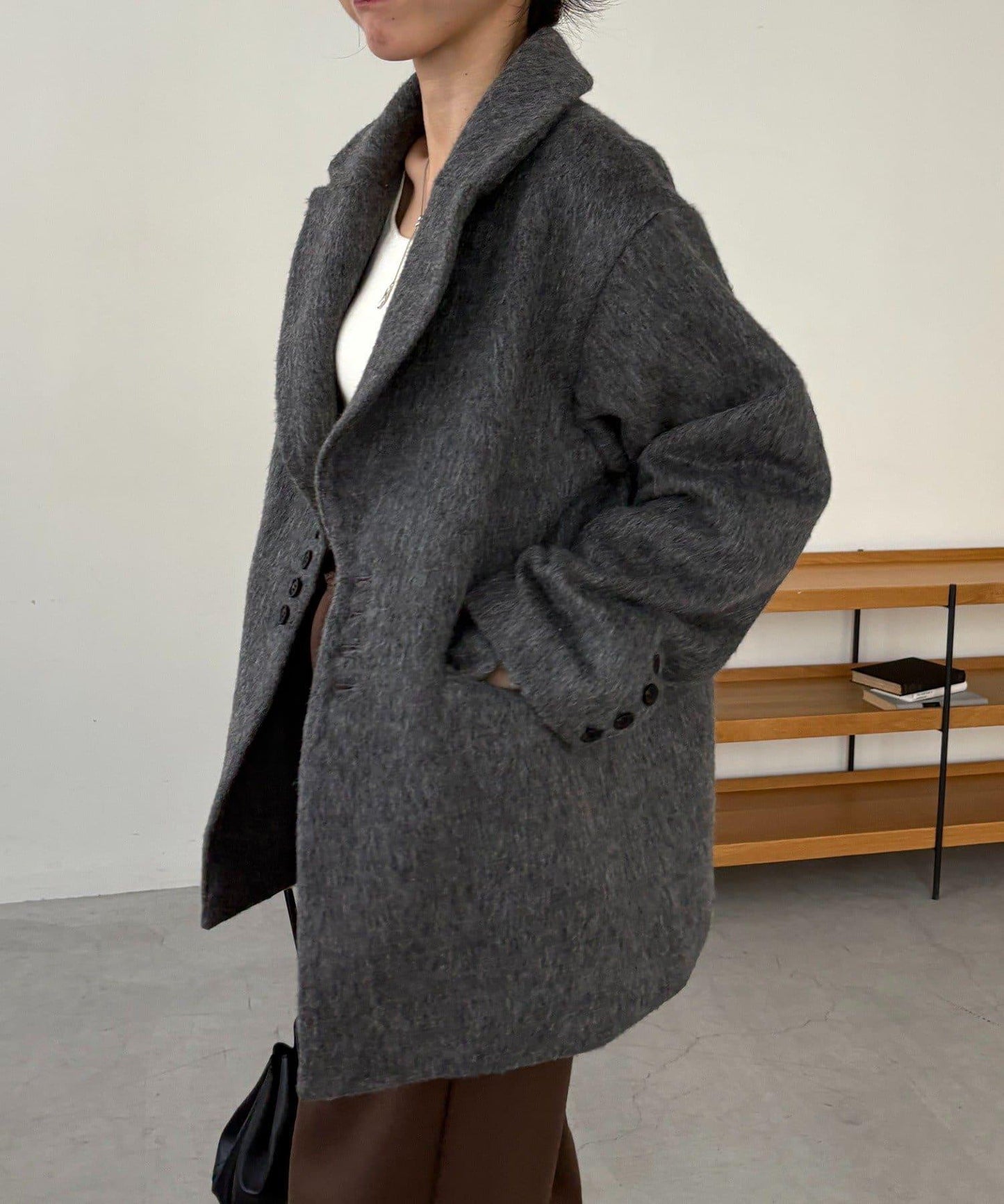 長毛羊毛大衣