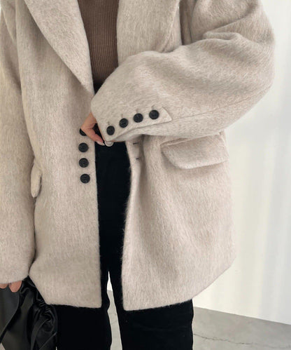 長毛羊毛大衣