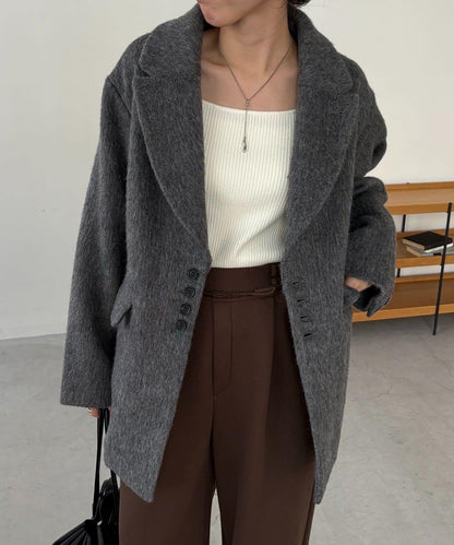 長毛羊毛大衣