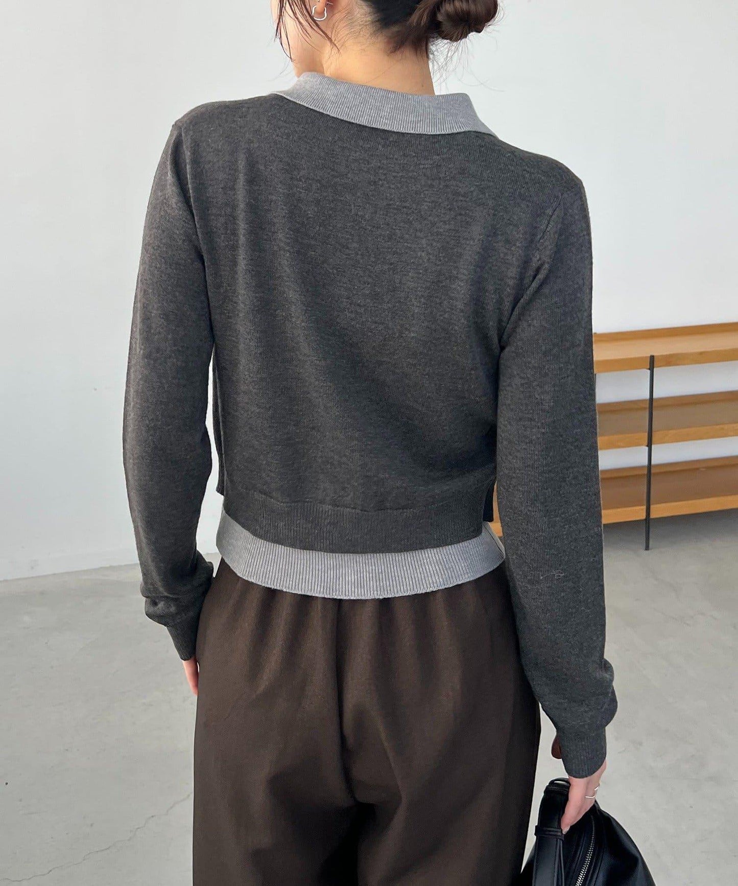 拼接設計針織開衫