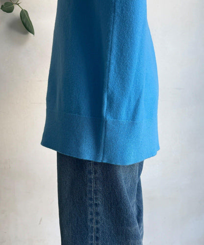 羊毛混紡高領長款上衣