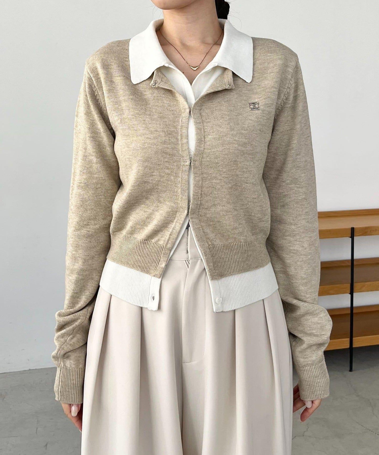 拼接設計針織開衫