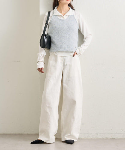 蓬鬆感掛脖針織背心