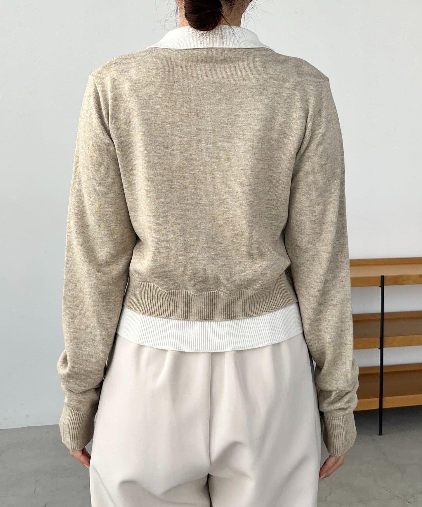 拼接設計針織開衫