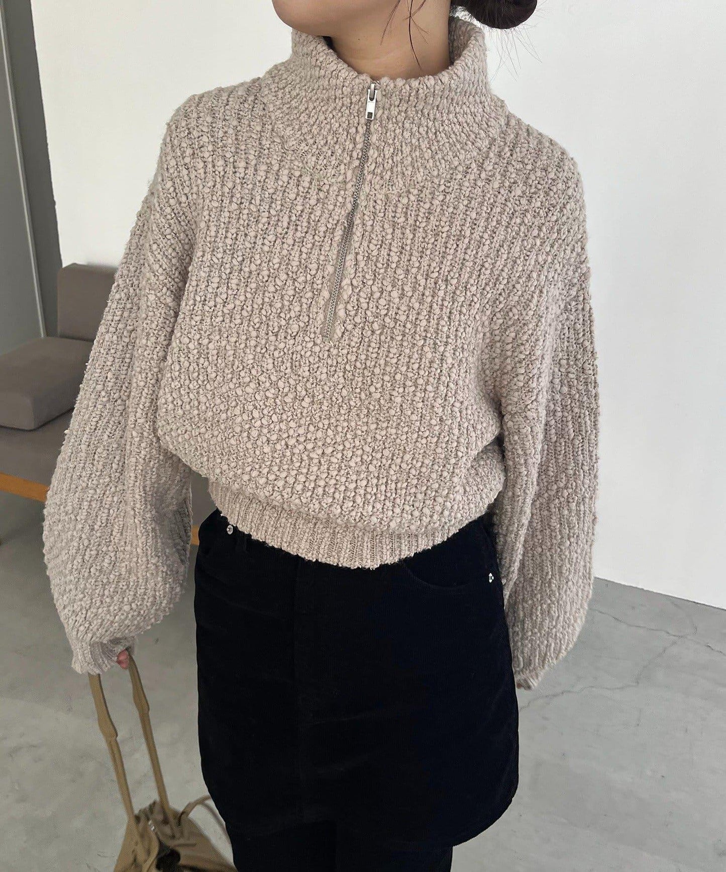 半拉鍊針織衫