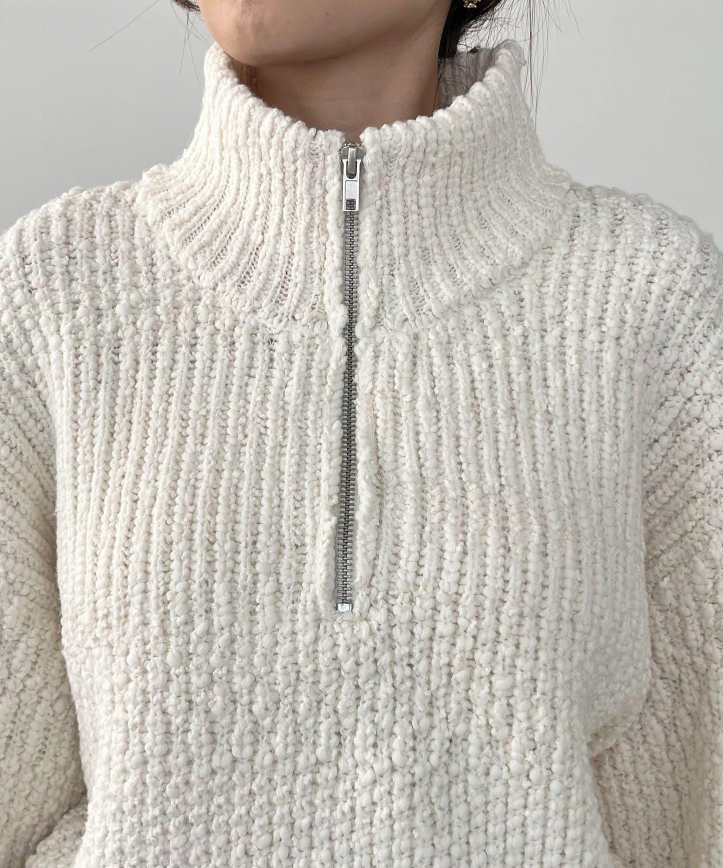 半拉鍊針織衫