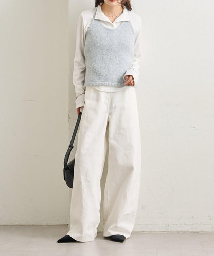 蓬鬆感掛脖針織背心